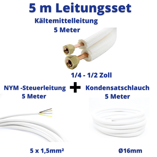Leitungsset 1/4 1/2 Zoll 5 Meter