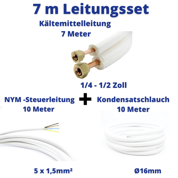 Leitungsset 1/4 1/2 Zoll 7 Meter