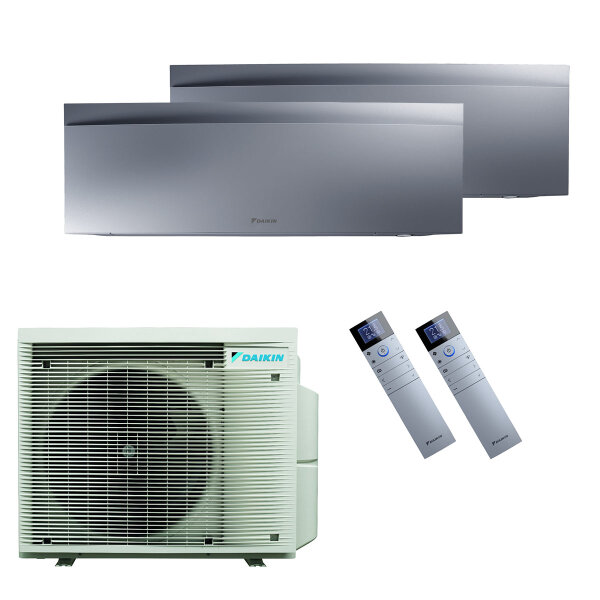 DAIKIN Klimaanlage Emura 3 Multisplit Set mit 2 Innengeräten 2 x 2,5 kW Silber