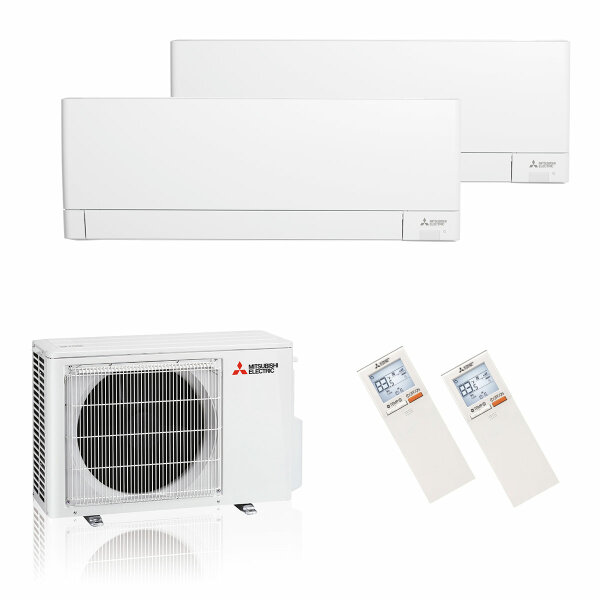Mitsubishi Electric Klimaanlage Standard Wandgerät Multisplit Set mit 2 Innengeräten 2 x 2,5 kW