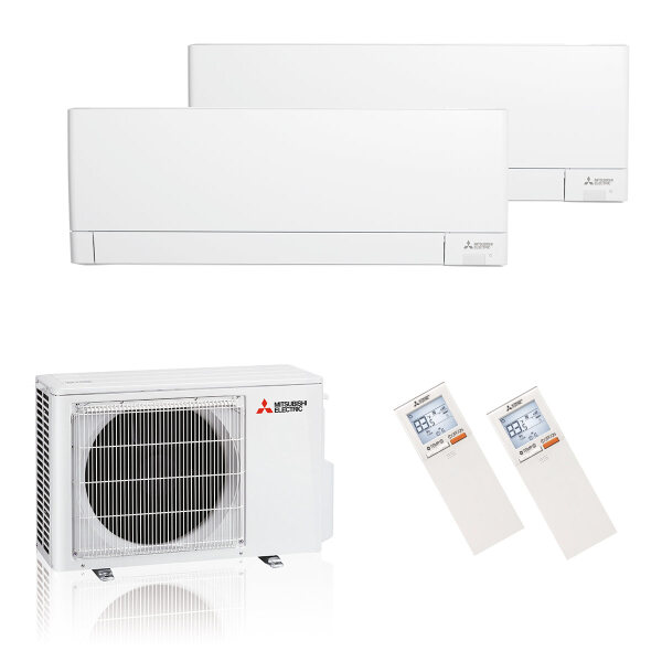 Mitsubishi Electric Klimaanlage Standard Wandgerät Multisplit Set mit 2 Innengeräten  2 x 3,5 kW