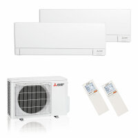 Mitsubishi Electric Klimaanlage Standard Wandgerät Multisplit Sets mit 2 Innengeräten 2,5 kW + 3,5 kW