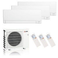 Mitsubishi Electric Klimaanlage Standard Wandgerät Multisplit Set mit 3 Innengeräten 2 x 2,5 + 5,0 kW