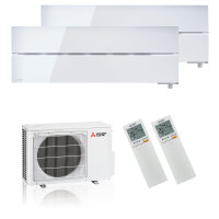 Mitsubishi Electric Klimaanlage Diamond Wandgerät Multisplit Set mit 2 Innengeräten 2 x 2,5 kW Naturweiß
