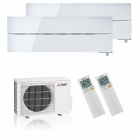 Mitsubishi Electric Klimaanlage Diamond Wandgerät Multisplit Set mit 2 Innengeräten 2 x 3,5 kW Naturweiß