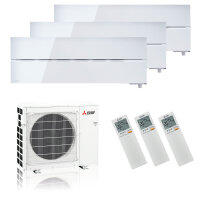 Mitsubishi Electric Klimaanlage Diamond Wandgerät Multisplit Set mit 3 Innengeräten 3 x 2,5 kW Naturweiß