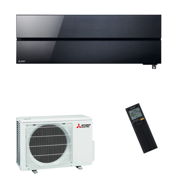 Mitsubishi Electric Klimaanlage Diamond Wandgerät Set 3,5 kW Onyx Schwarz