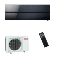 Mitsubishi Electric Klimaanlage Diamond Hyper Heating Wandgerät Set 3,5 kW Onyx Schwarz