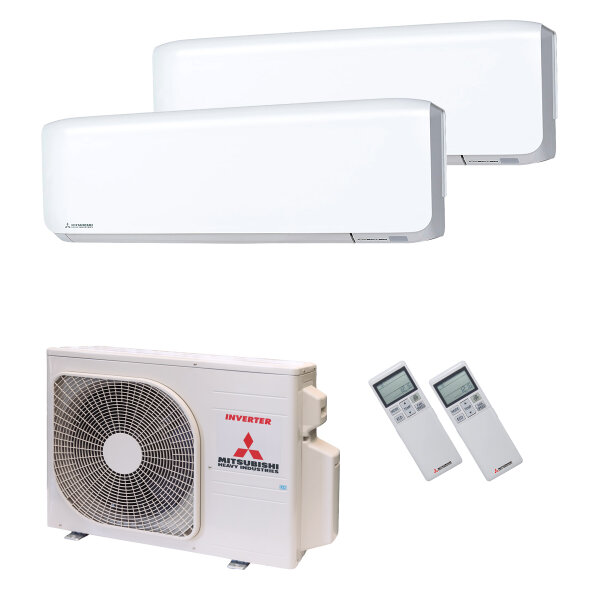 Mitsubishi Heavy Klimaanlage SRK-ZS-WF Wandgerät Multisplit Set mit 2 Innengeräten 2 x 2,5 kW Weiß