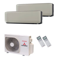 Mitsubishi Heavy Klimaanlage SRK-ZS-WF Wandgerät Multisplit Set mit 2 Innengeräten 2,5 kW + 3,5 kW Titan