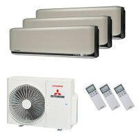 Mitsubishi Heavy Klimaanlage SRK-ZSX-WF Wandgerät Multisplit Set mit 3 Innengeräten 2 x 2,0 kW + 3,5 kW Titan