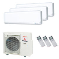 Mitsubishi Heavy Klimaanlage SRK-ZSX-WF Wandgerät Multisplit Set mit 3 Innengeräten 2 x 2,5 kW + 5,0 kW Weiß