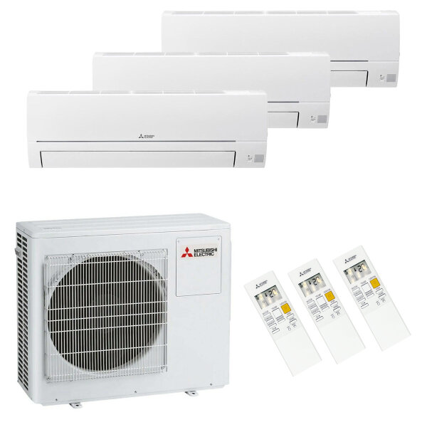 Mitsubishi Electric Klimaanlage Basic Wandgerät Multisplit Set  2 x 2,5 kW + 3,5 kW
