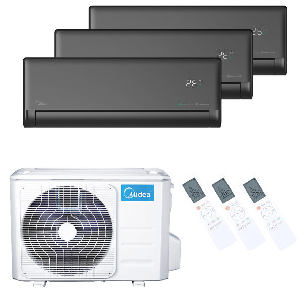 Midea Klimaanlage Solstice Multisplit Set 3 x 2,6 kW - Schwarz