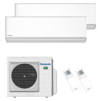 Panasonic Klimaanlage Etherea Multisplit Set mit 2 Innengeräten 2,5 kW + 5,0 kW Mattweiß