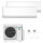 Panasonic Klimaanlage Etherea Multisplit Set mit 2 Innengeräten 2,5 kW + 5,0 kW Mattweiß
