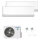 Panasonic Klimaanlage Etherea Multisplit Set mit 2 Innengeräten 2 x 2,5 kW Mattweiß