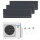 Panasonic Klimaanlage Etherea Multisplit Set mit 3 Innengeräten 2 x 2,5 kW + 3,5 kW Graphit